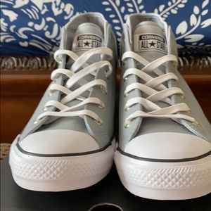 Grey leather Converse, Brand New